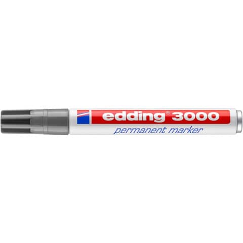Edding - 3000 Permanentmarker - nachfüllbar, 1,5 - 3 mm, grau