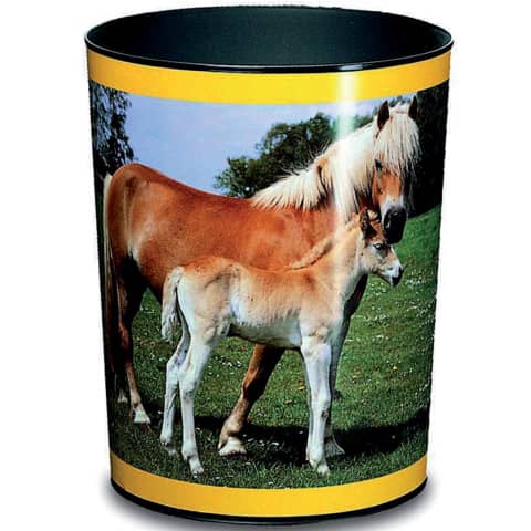 Läufer - Papierkorb - 13 L, Pferd u. Fohlen