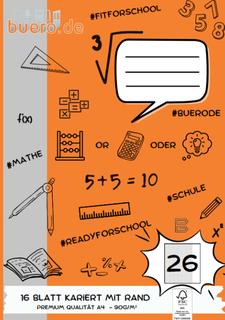 FEIERTAGSANGEBOT - buero.de Schulheft A4 - Lin. 26 - 8 Blatt/16 Doppelseiten*