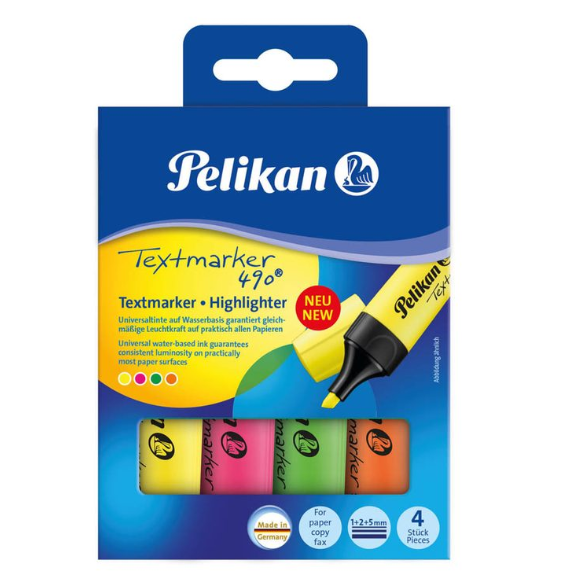 Pelikan - Textmarker 490 - 4er Etui/Set