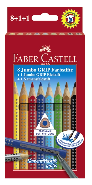 Faber-Castell - Farbstift Jumbo-Grip/8+1+1-Etui