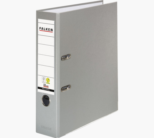 Falken - PP-Color-Ordner A4, Rücken 80mm, mit Einsteckschild - Grau