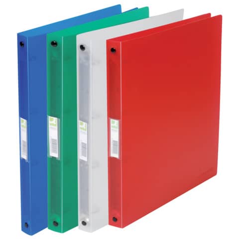Q-Connect® - Ringbuch transparent - A4, 4-Ring, Ring-Ø 16 mm, transluzent sortiert