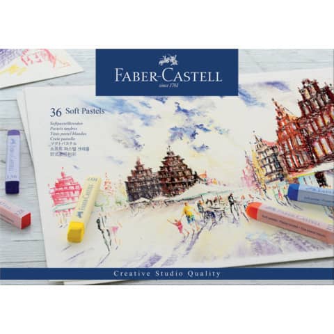 Faber-Castell - Creative Studio Softpastellkreide, 36 Farben sortiert im Kartonetui