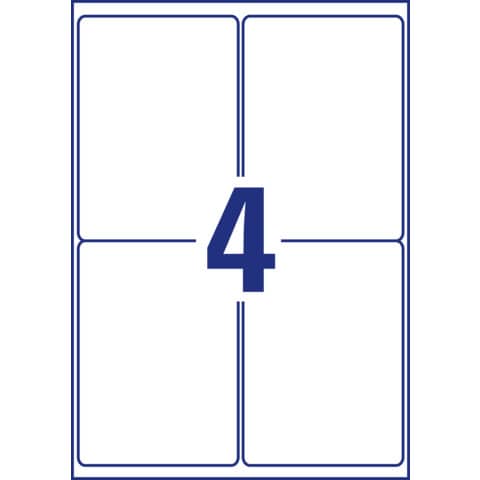 Avery Zweckform® - L4774-20 Folien-Etiketten - 99,1 x 139 mm, weiß, 80 Etiketten/20 Blatt, permanent, wetterfest
