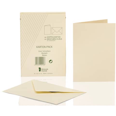 Rössler Papier - Kartenpackung - A6/C6, 10/10 Stück, chamois