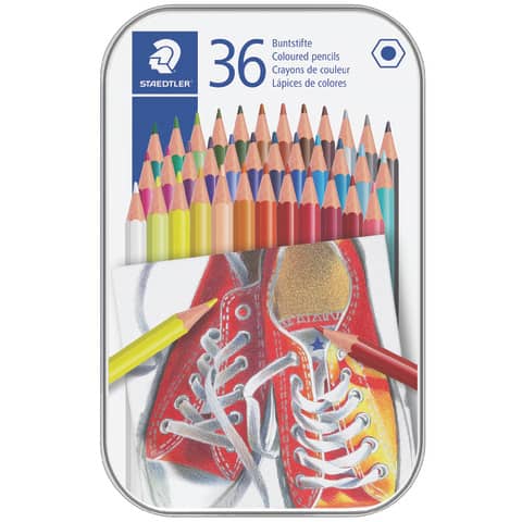 Staedtler® - Buntstifte 175 - 3 mm, Metalletui 36 Farben