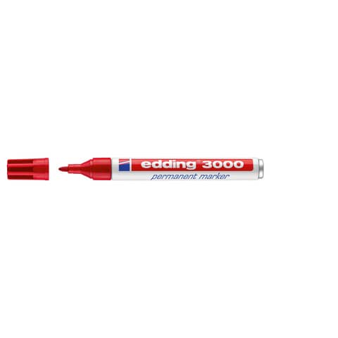 Edding - 3000 Permanentmarker - nachfüllbar, 1,5 - 3 mm, rot