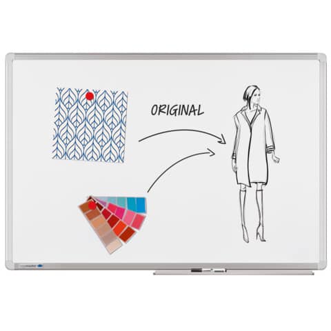 Whiteboard UNIVERSAL PLUS - Wandmontage mit Eckbefestigung, 90 x 60 cm