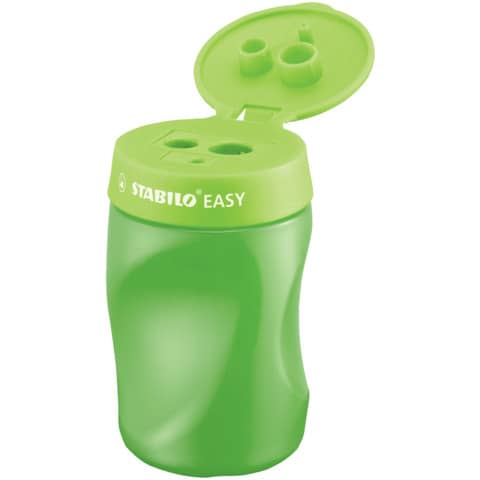 STABILO® - Ergonomischer Dosen-Spitzer für Rechtshänder - EASYsharpener - 3 in 1 - grün