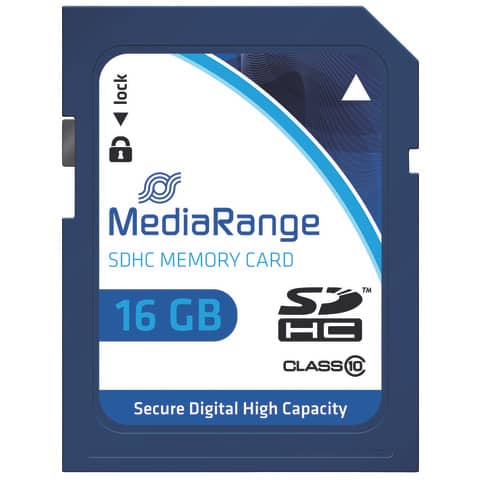 MediaRange - SDHC Speicherkarte, Klasse 10, 16GB