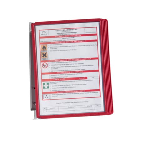 DURABLE - Sichttafelsystem VARIO® WALL 5 - Wandset, 5 Sichttafeln A4, rot