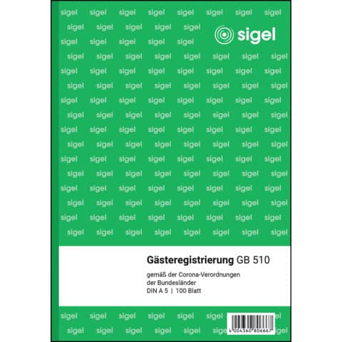 SIGEL - Formularbuch Gästeregistrierung - A5, 100 Blatt