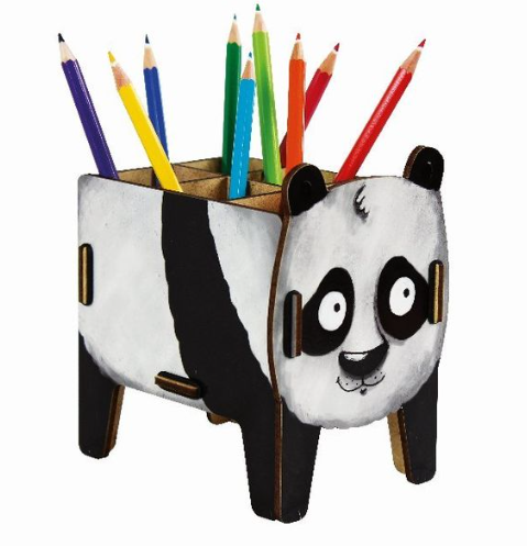 Werkhaus - Stiftebox Vierbeiner aus Holz - Panda