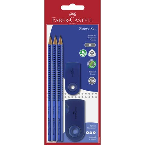 FABER-CASTELL - Bleistift-Set Sleeve - 5-tlg., blau