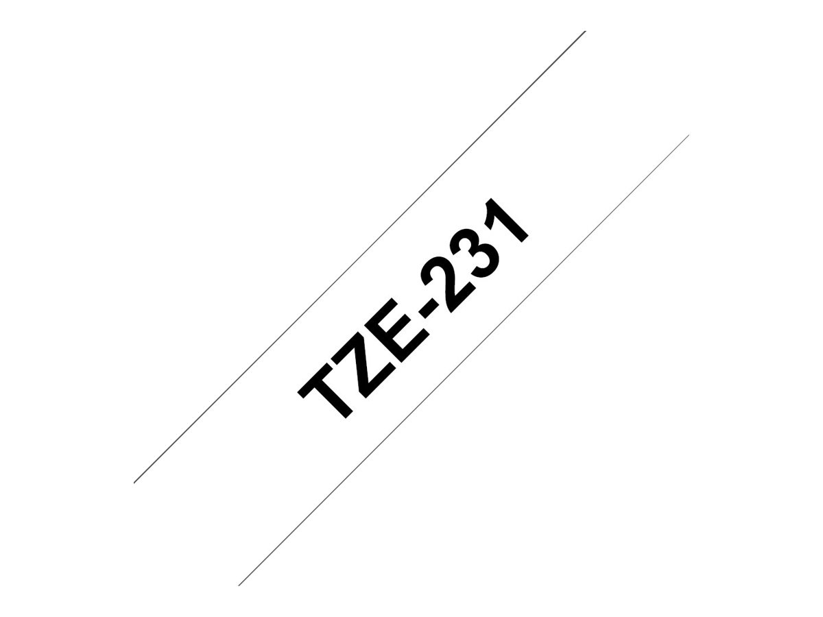 Brother - Etiketten - P-Touch TZE-231 - Schwarz auf Weiß - 12mm