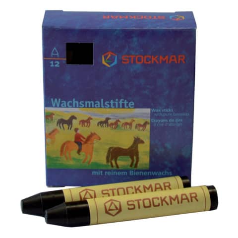 Stockmar - Wachsmalstifte - schwarz - 12 Stifte