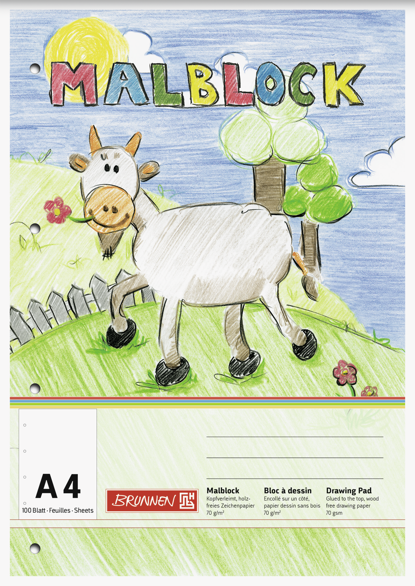 Brunnen - DIN A4 Malblock - 100 Blatt, 70g*