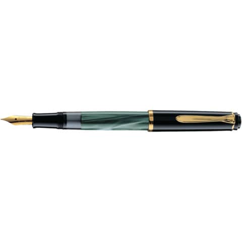 Pelikan® - Füllhalter Classic M200 - Feder F, grün-marmoriert, Faltschachtel