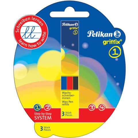 Pelikan® - griffix® Minen für Wachsmaler, rund, Wachskreide, Schachtel 3 Stück