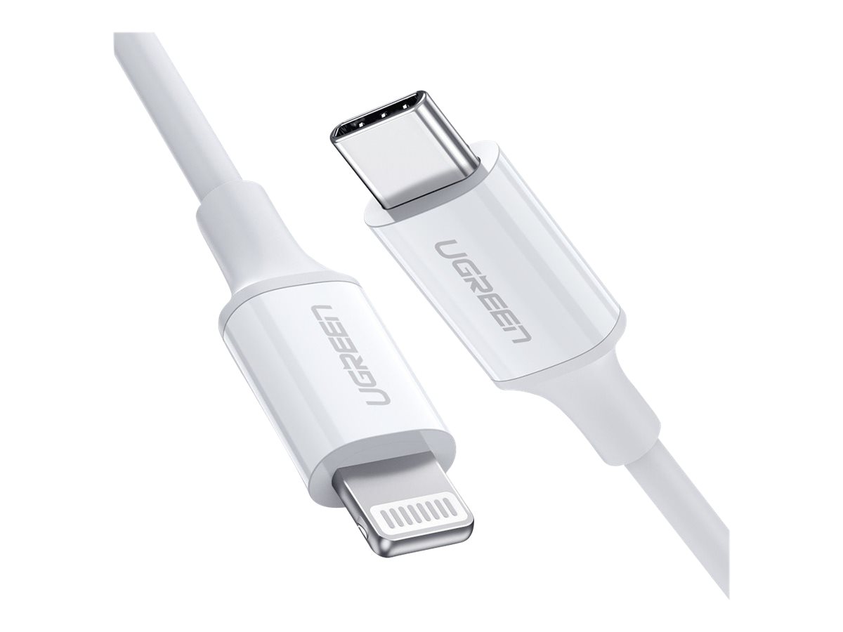 UGREEN - Schnellladekabel USB-C auf Lightning - 480Mbps - 1m - Weiß