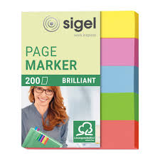Sigel - Haftmarker Set - 60 x 50 Brilliant - 5 Farben