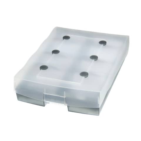 HAN - Archivbox CROCO DUO - A8 quer, für ca. 2500 Karten, grau-transluzent