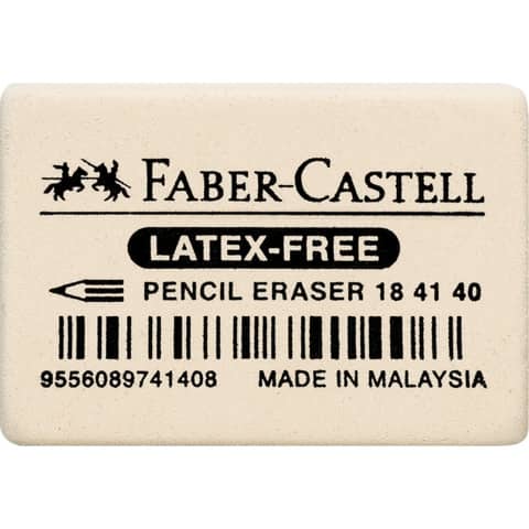 Faber-Castell - Radiergummi 7041-40 - 34 x 26 x 8mm, weich, weiß