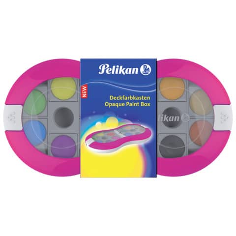 Pelikan® - Farbkasten Space+ magenta, 12 Farben inkl. 7,5 ml Deckweiß 