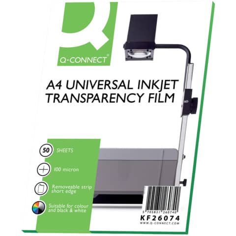 Q-Connect® - Inkjet-Folien m. Sensorstreifen - A4, 0,10 mm, 50 Folien