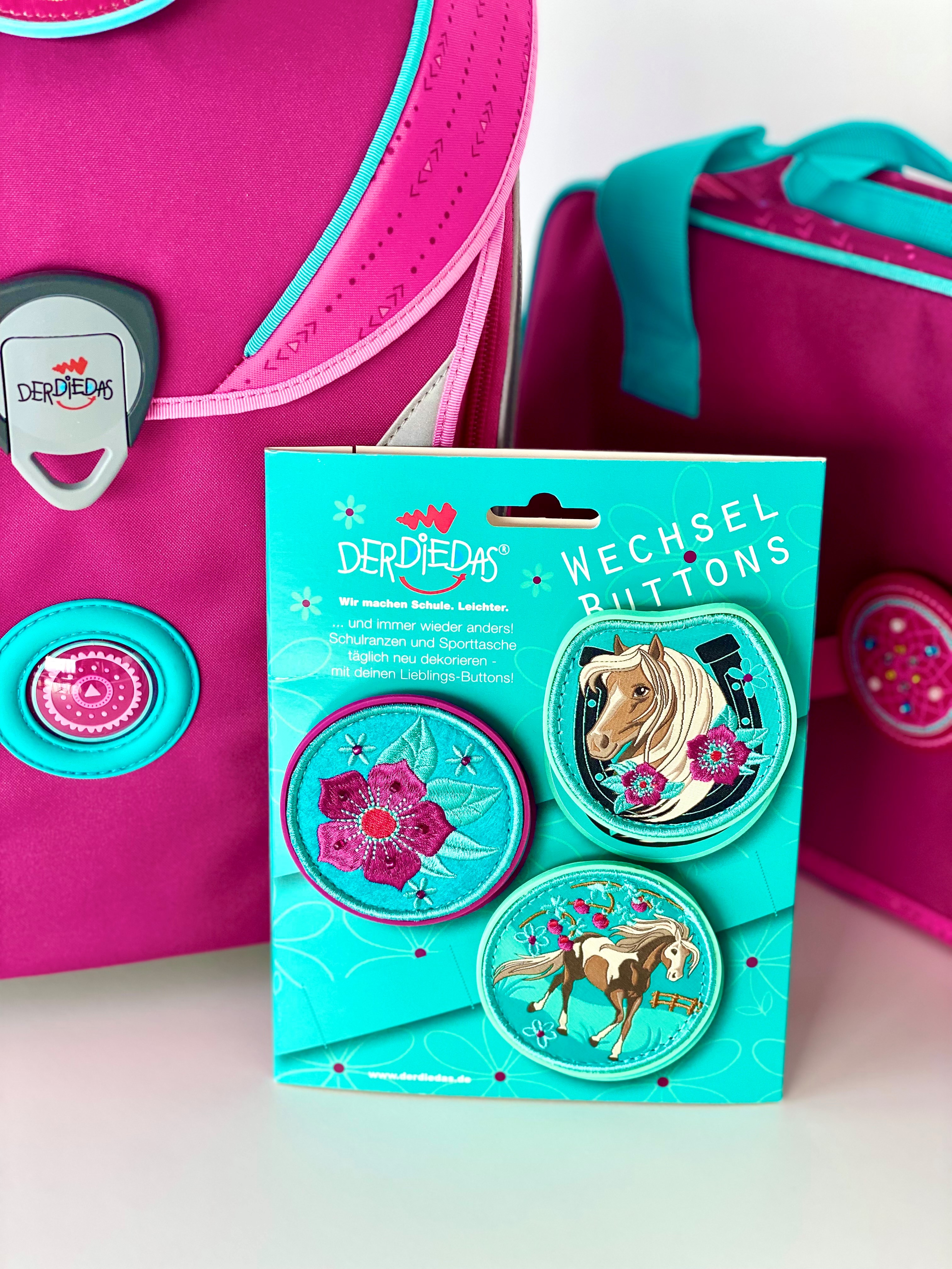 DerDieDas - Wechselbuttons für Ergoflex - Peppermint Pony 3teilig