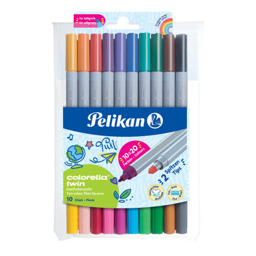 Pelikan - Colorella Twin - 10 Stifte mit 20 Farben