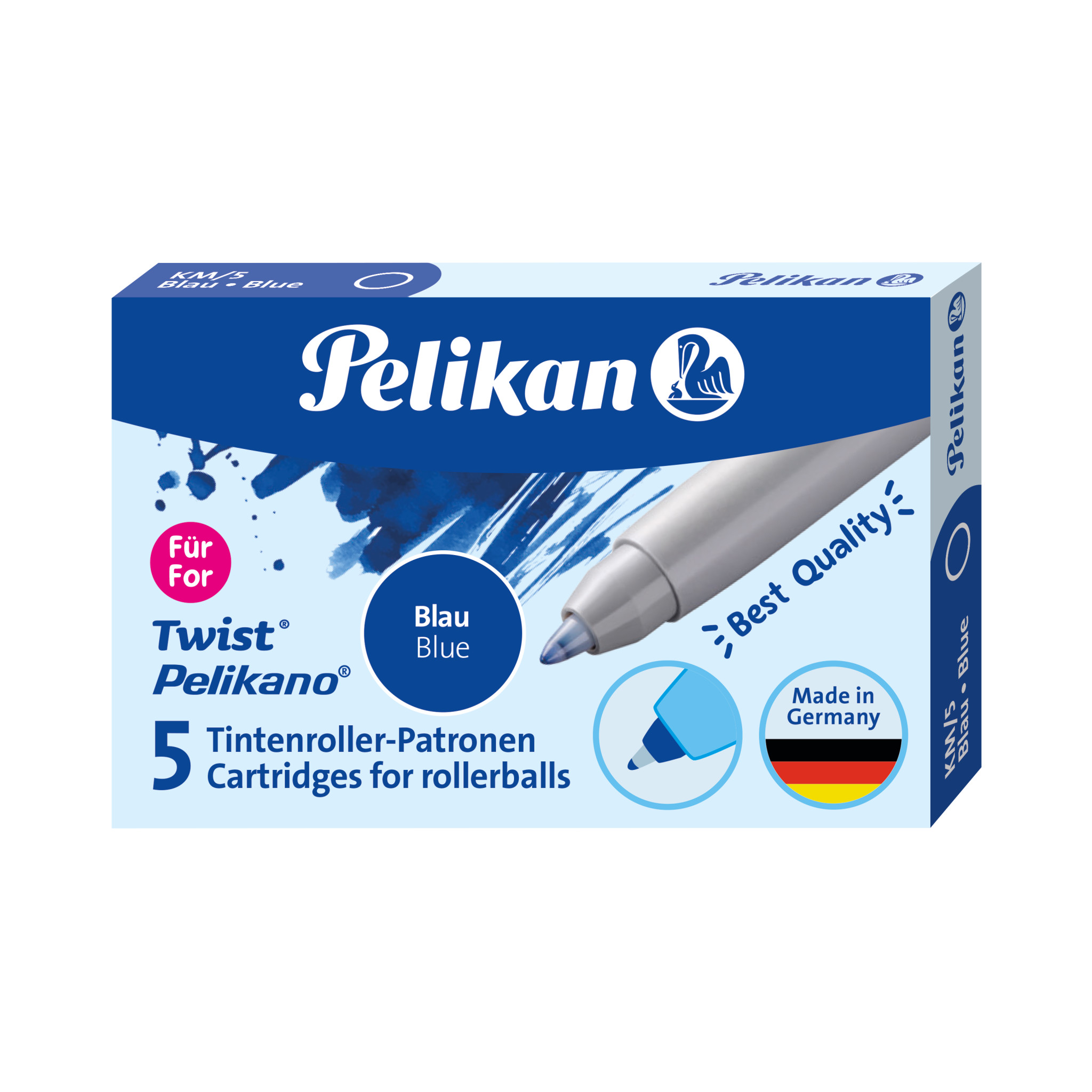 Pelikan - Tintenrollerpatronen - 5 Stück - Blau