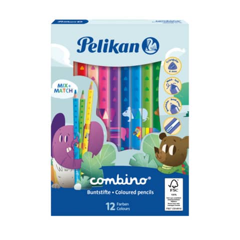 Pelikan® - Farbstifte Combino - dick, 12er Pack