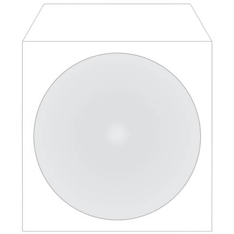 MediaRange - Papiertaschen für 1 Disc, mit Lasche und Sichtfenster, weiß, 50er Pack