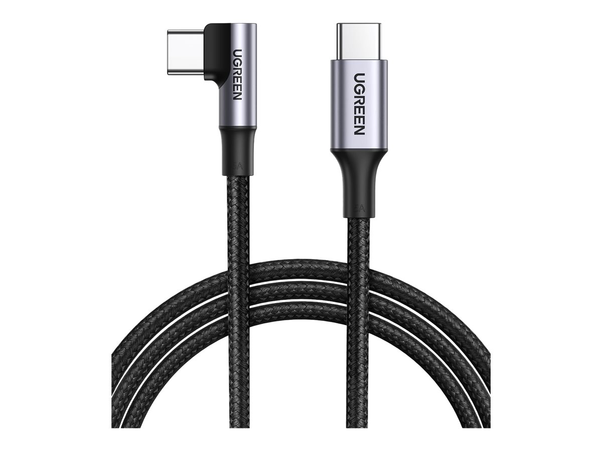 UGREEN - Ladekabel mit Winkelstecker - USB-C auf USB-C- 100W - 1m - Schwarz