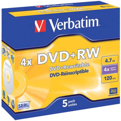 Verbatim - DVD+RW Matt Silver 4x