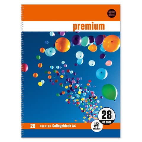 Staufen® - Collegeblock Premium LIN 28 - A4, 80 Blatt, 90 g/qm, sortiert