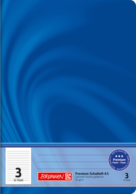 Schulheft Vivendi A5 14 Liniensysteme, Lin. 3 blau, 32 Blatt