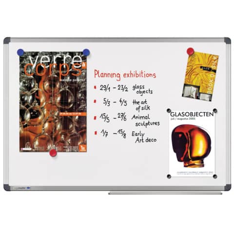 Whiteboard UNIVERSAL - Wandmontage mit Eckbefestigung, 90 x 60 cm