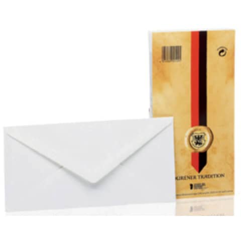 Rössler Papier - Briefhülle Dürener Tradition - DL, 25 Stück, weiß, Leinen