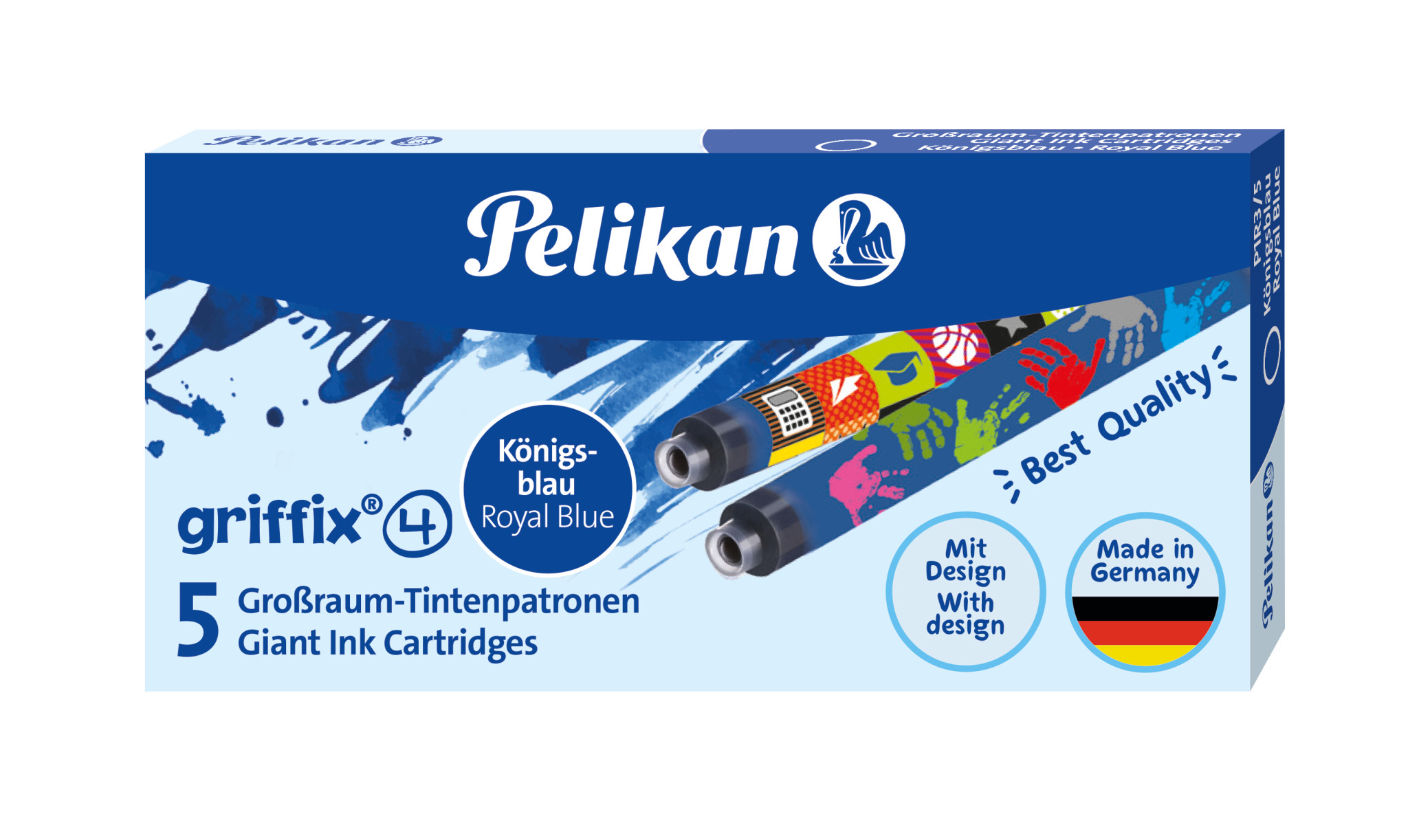 Pelikan - Großraum-Tintenpatrone 4001 GTP für griffix - 5 Stück - Königsblau