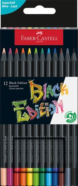Faber-Castell - Buntstifte Black Edition - 12er Etui