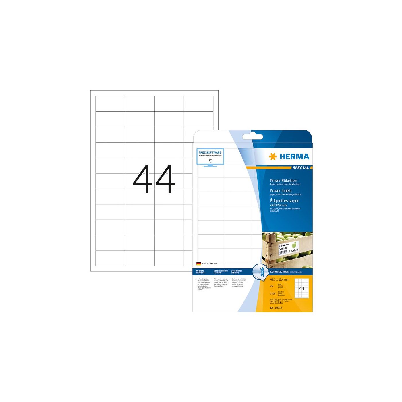 Herma - Kopieretiketten - 48,3x25,4mm - 1.100 Etiketten 