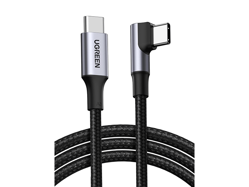 UGREEN - Ladekabel mit Winkelstecker - USB-C auf USB-C- 100W - 1m - Schwarz