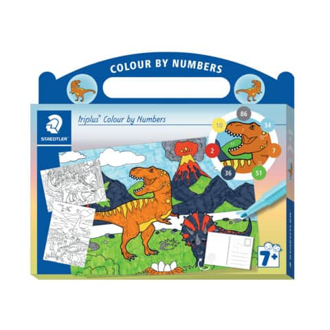 Staedtler® - triplus® colour Malset "Malen nach Zahlen" Dinosaurs