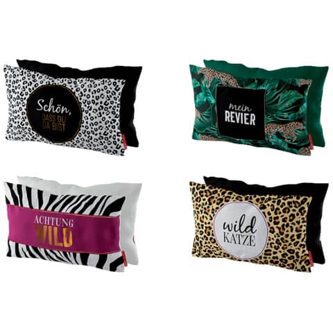 La Vida - Deko Kissen Wild in the City sortiert - 40 x 23 cm