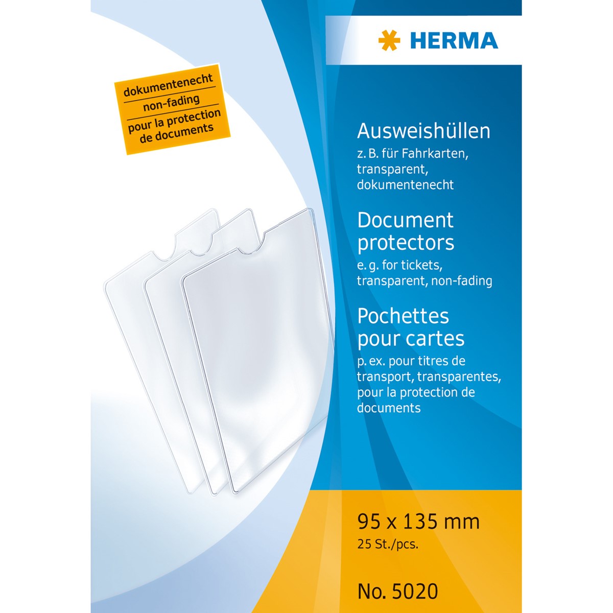 Herma - Ausweishülle 95 x 135 mm, für Fahrkarte, Kinderausweise, Impfpaß (klein), einfach