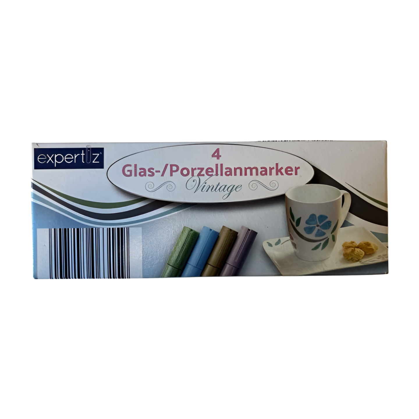 expertiz - Glas-/Porzellanmarker - Vintage/Pastellfarben - 4 Stück