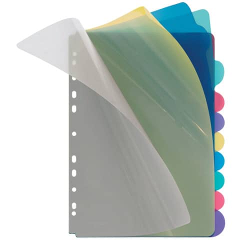 Veloflex® - Register - blanko, PP, A4, 10 Blatt, farbig
